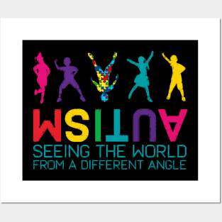 Funny Autism Awareness Seeing The World From Different Angles Posters and Art